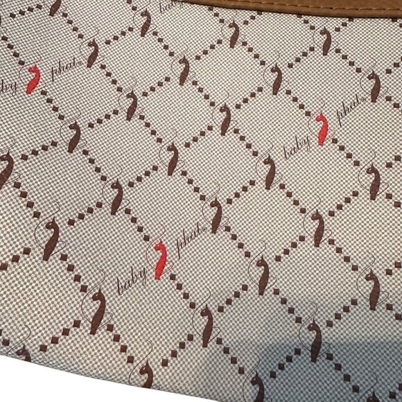 Baby Phat Tan Crossbody Purse Adjustable Strap Cat Spellout Logo Y2K Hip Hop - Picture 3 of 11